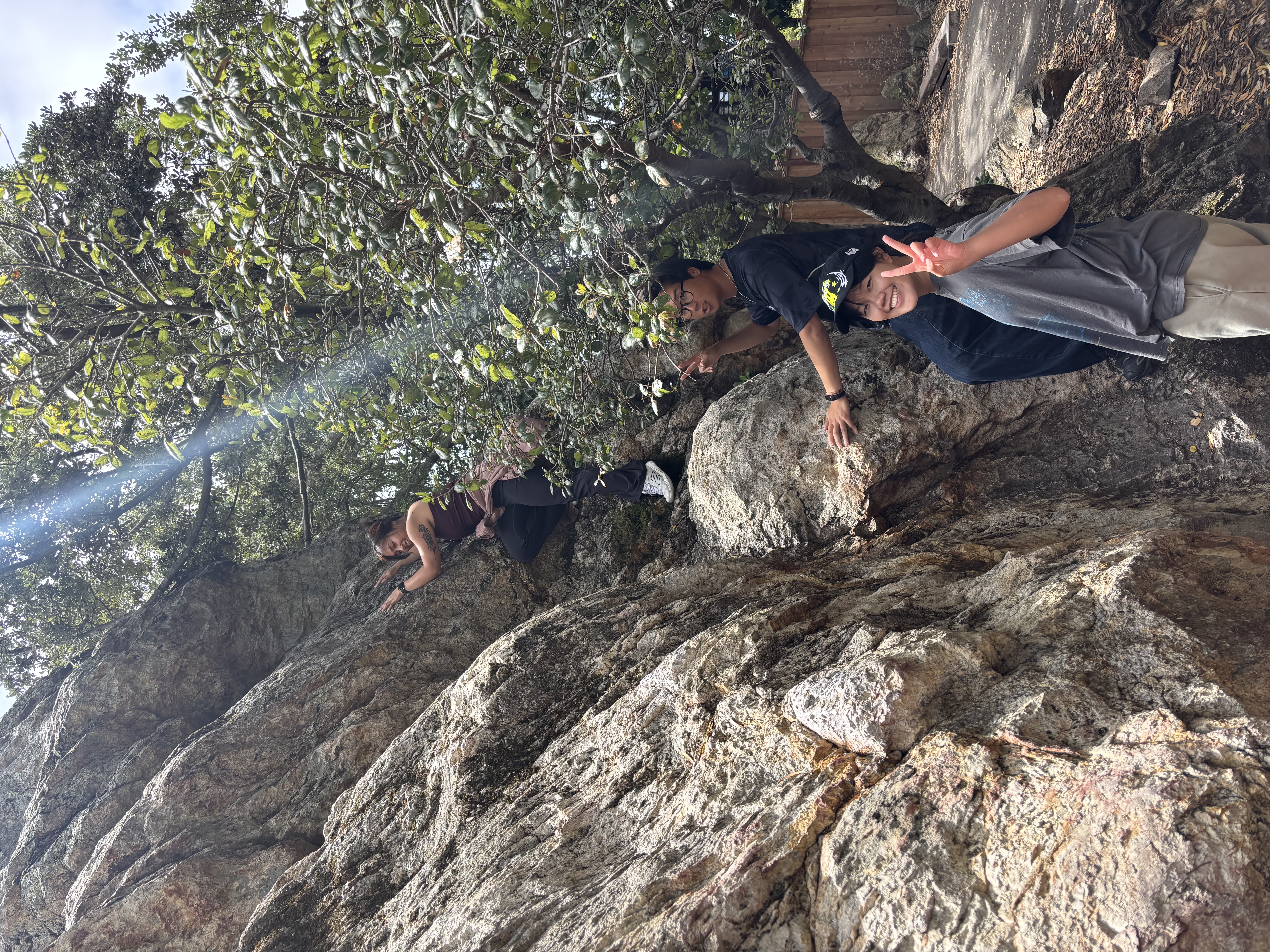 climbing indian rock with friends